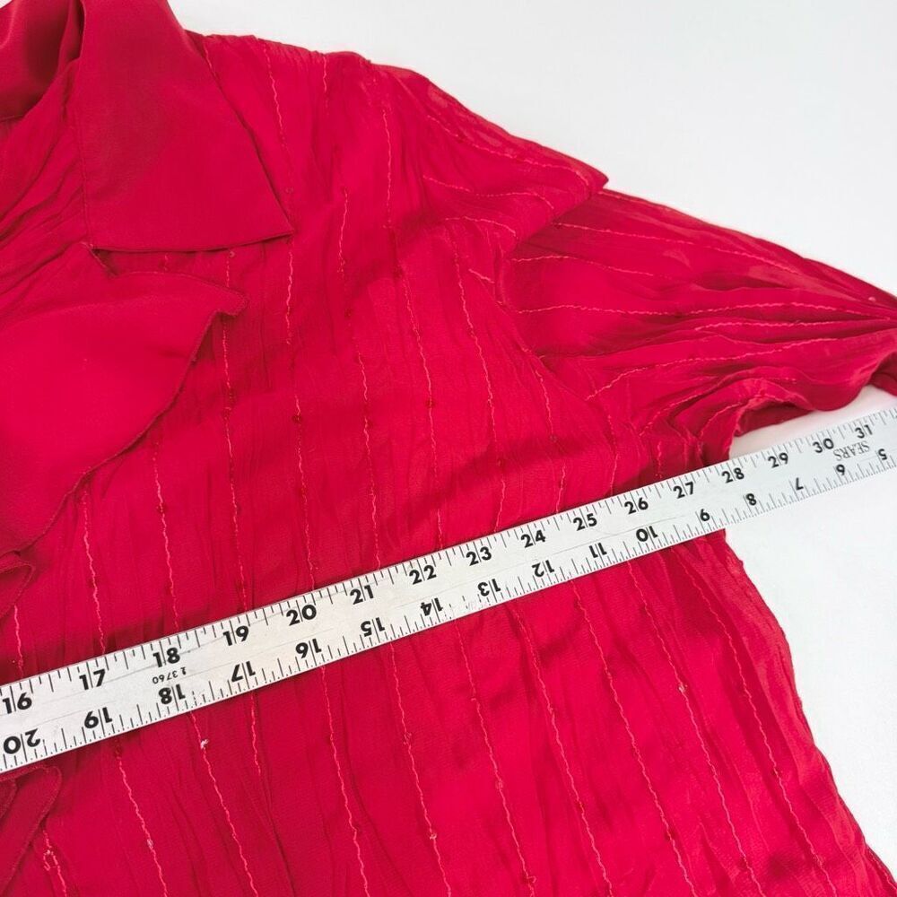 Notations Blouse Womens 2x Red Polyester Long Bel… - image 6